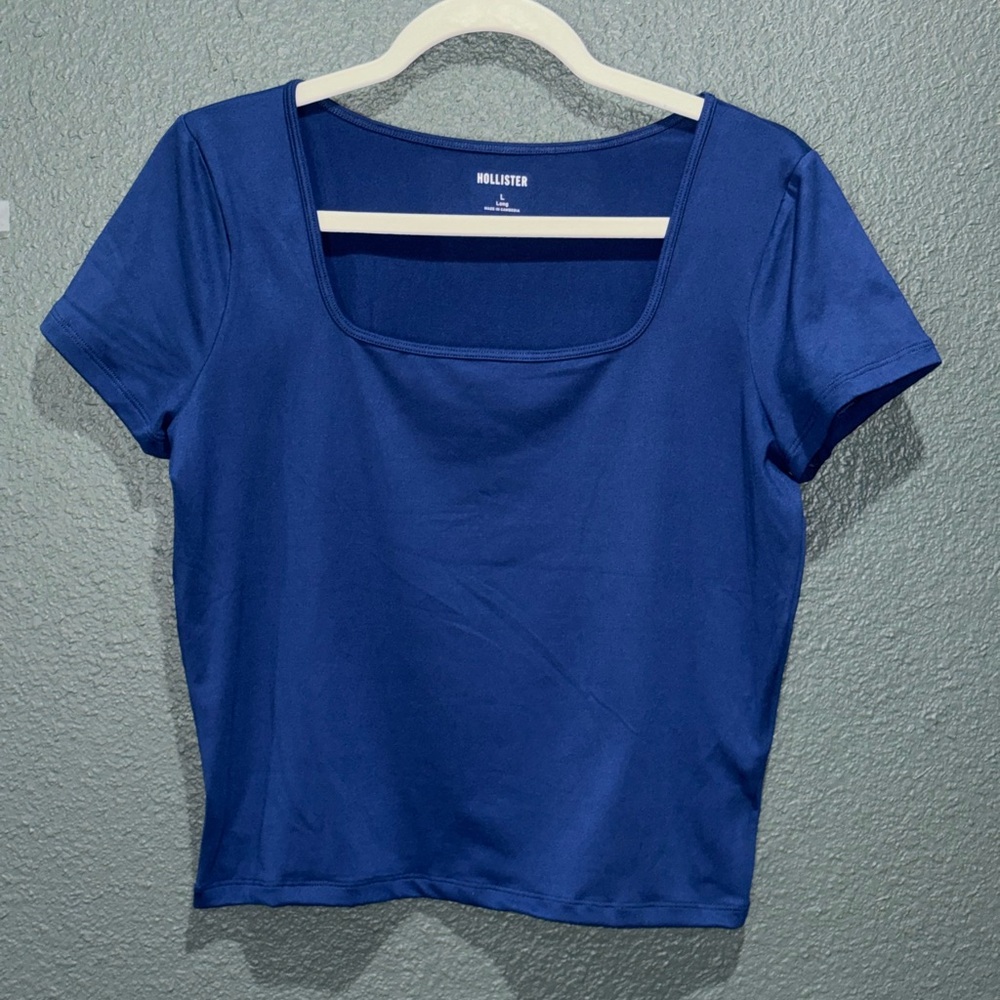 Hollister Women's Short Sleeve Blue Top